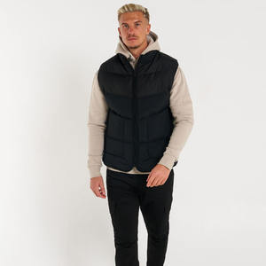 Man Jacket <b>Mid</b> Grey Gilet Modern <b>Layering</b> Piece with Funnel Neck, Functional Side Pockets and Versatile Styling for All Seasons - Product Image 2