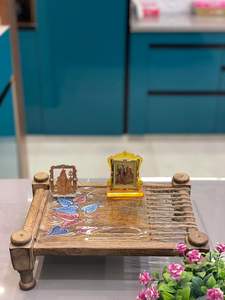 Wooden Khatiya Style Handcrafted Mini <b>Charpai</b> Serving Platter for Snacks Dry Fruits Tea Wedding & Diwali Decor Eco-Friendly - Product Image 4