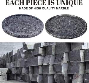 Bandeja Redonda Decorativa y para Servir de Mármol Azul Perla de Cork Mill Store, 11.8 Pulgadas, Piedra Natural para Cocina, Mesa de Centro y Baño - Product Image 4