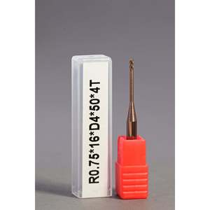 METALDUR LN 1,5*16*50 Fresa de punta de bola de 4 flautas Cobre 55HRC TiCN Recubierto 50mm Longitud - Product Image 1