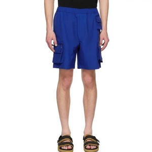 Short uni surdimensionné couleur bleue pour vêtements pour hommes vêtements décontractés d'été sport 100% coton respirant Shorts pour hommes avec poches - Product Image 6