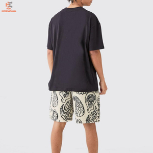 กางเกงขาสั้นลำลองผู้ชาย ผ้าฝ้าย 100% ระบายอากาศได้ดี แห้งเร็ว เป็นมิตรกับสิ่งแวดล้อม เอวกลาง มีเชือกผูก เอวยางยืด ผ้าฟลีซ - Product Image 4