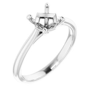 Monture de bague de mariage en argent sterling 925 avec émeraude solitaire, taille émeraude 4,1x12 mm, demi-monture vide pour bijoux pour femmes - Product Image 3