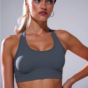 Haute résistance sport <span class=keywords><strong>débardeur</strong></span> respirant Sexy Spandex Nylon soutien-gorge séchage rapide fixe intégré antichoc Yoga Fitness soutien-gorge pour les femmes - Product Image 3
