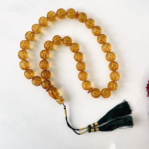 ลูกประคำอำพันบอลติกสีเหลืองอ่อน แกะสลักด้วยมือจากอำพันธรรมชาติ เม็ดกลม - Product Image 5