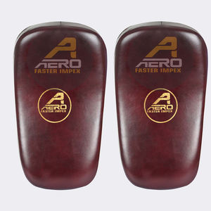 AERO MMA Muay Thai guantes de enfoque curvo almohadillas de entrenamiento logotipo personalizado OEM cuero genuino profesional Kickboxing almohadillas de bloqueo - Product Image 3