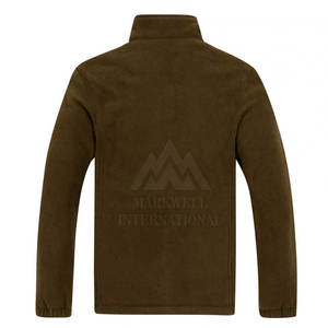 Veste d'hiver en polaire à fermeture éclair intégrale, col rabattu uni, couleur unie, veste d'hiver en polaire - Product Image 2