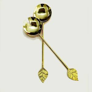 Or poli miroir lavable au lave-vaisselle, ensembles de serveurs à salade, ustensiles de cuisine cuillère et fourchette poignée d'extrémité demi-ronde ensemble de serveurs à salade - Product Image 6