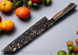 Cuchillos PRESTIGE, Cuchillo de Cocina Japonés de Acero de Damasco Hecho a Mano de Alta Calidad, Forjado a Mano, con Funda de Cuero Puro - Product Image 3
