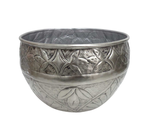 Living Room Decoration Set of 3 Metal Round Shaped Planter Nickel <b>Antique</b> Planter Pot for Indoor & Outdoor Decoration - Product Image 5