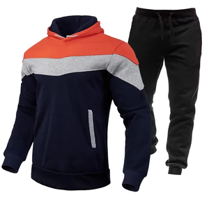 Conjunto de chándal de algodón estampado con capucha informal de invierno para hombre con logotipo personalizado ropa deportiva transpirable de secado rápido - Product Image 1