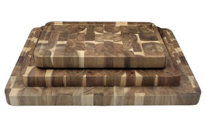 Juego de 3 tablas de cortar de madera de tamaño completo S M L con soporte de madera y cajas de madera hechas en Vietnam - Product Image 5