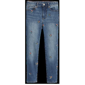 Pantalones Vaqueros de Cinco Bolsillos con Cierre de Cremallera para Mujer, de Algodón y Elastano, Cintura Media, Estilo Ajustado y Recto, Casuales y Ideales para Vacaciones - Product Image 1