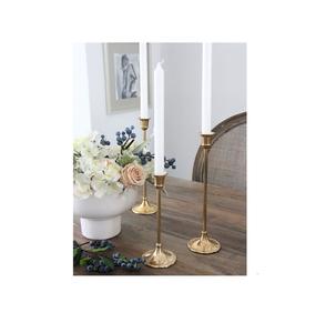 Elegante portavelas de aluminio con acabado dorado, pieza central de decoración del hogar para decoración de sala de estar y mesa de comedor - Product Image 3
