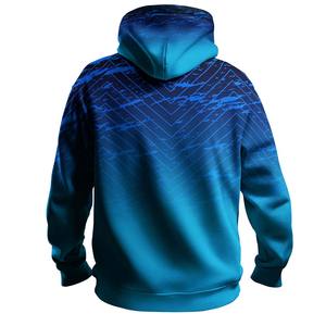 เสื้อมีฮู้ดแบบสวมหัวสำหรับทั้งชายและหญิงเสื้อมีฮู้ดเสื้อฮู้ดแบบกำหนดเอง3D ผ้าฝ้ายหนาสีฟ้าพรีเมี่ยม - Product Image 2