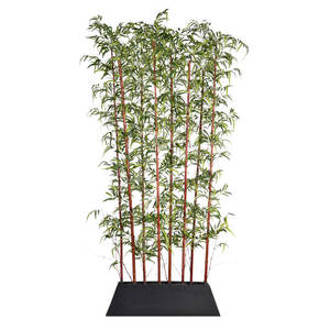 Burgundy Artificial <b>Bamboo</b> Screen & <b>Room</b> <b>Divider</b> Greenery Design - Product Image 1
