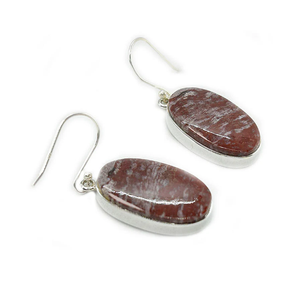 Pendiente de piedras preciosas de jaspe rojo de cabina ovalada Ajuste de bisel de Plata de Ley 925 Regalo de boda o fiesta de moda - Product Image 5