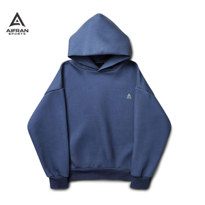Sudadera con Capucha AIFRAN Personalizada con Logotipo, de Algodón Grueso de 400 g/m², Estilo Urbano Holgado para Hombre, Corte Cuadrado Vintage, Sudadera Lisa - Product Image 1