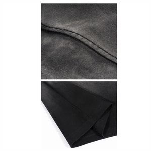 เสื้อยืดสำหรับผู้ชายเสื้อผ้าแนวสตรีทฮิปฮอปสำหรับทุกเพศผ้าฝ้าย100% ธรรมดาโอเวอร์ไซส์ผ้าซักหนักน้ำหนักมาก - Product Image 5