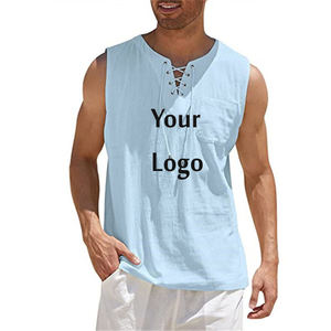 Débardeur côtelé en coton respirant avec logo personnalisé pour hommes Style décontracté Vente en gros directement depuis l'usine Gilets en tricot de couleur unie sans couture - Product Image 4