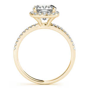 Cushion Diamond Halo Bridal <b>Set</b> with French Pave 18K Yellow Gold 0.84ct - Product Image 1