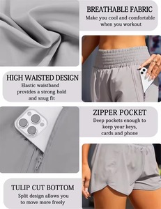 Novedades: Shorts Deportivos 2 en 1 para Mujer, Transpirables, Ajustados, para Correr y Yoga, para Entrenamiento en el Gimnasio - Product Image 3