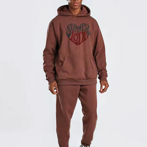 Traje deportivo unisex de 2 piezas de alta calidad, logotipo personalizado, nuevos diseños, chándal liso, Sudadera con capucha, pantalones de chándal, entrenamiento de invierno de talla grande - Product Image 1