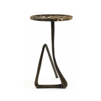 Table d'appoint ronde en marbre avec base en fer, table d'appoint moderne, table basse en pierre naturelle, table de chevet pour chambre à coucher, table décorative pour hôtel