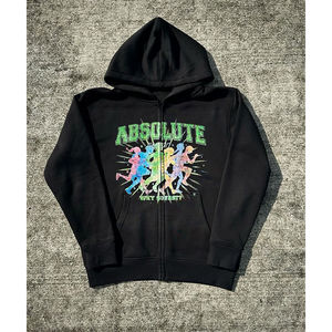 Sweats à capuche hommes été décontracté urbain Streetwear pull à capuche imprimé graphique rouge noir veste zippée sweat à la mode OEM - Product Image 3