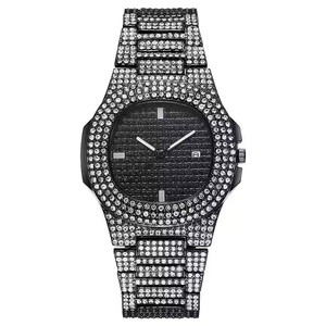 Montre en diamant Moissanite de qualité supérieure pour hommes Montre bling entièrement glacée avec bracelet en acier inoxydable et design Hip Hop de luxe - Product Image 3