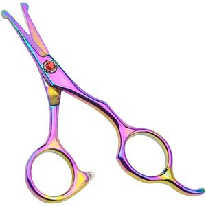 Ciseaux de cheveux de coiffeur droits professionnels en acier inoxydable 6 ''pouces ciseaux amincissants plats noirs/violets pour la coiffure - Product Image 3