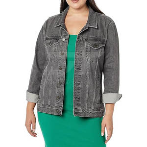 Dernier style de veste en jean pour femmes veste en jean avec points ouverts pour femmes au prix de gros - Product Image 4