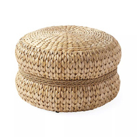 Tabourets ronds en jacinthe d'eau Ottoman et tables d'appoint Décor naturel fait à la main pour salon ou chambre à coucher écologique