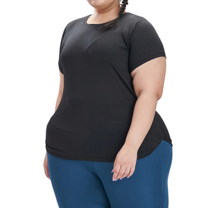 Tops Deportivos Ligeros de Yoga de Talla Grande, Manga Corta, Elásticos, Ropa Deportiva Activa para Entrenamiento, Gimnasio, Fitness, para Mujer - Product Image 6