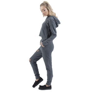 Chándal desgastado para mujer con Sudadera con capucha Top Retro para mujer Chándal desgastado diseño moderno - Product Image 3