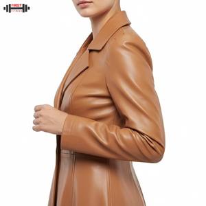 Nouvelle Collection Hiver 2025 – Blouson Bomber Femme Grande Taille en Cuir et Velours Côtelé, Col Rabattu, Doublure Soie, Rayures Décoratives - Product Image 3