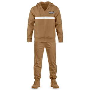 Factory Wholesale <b>Men</b> <b>Red</b> Winter Streetwear Solid Sports Tracksuit Set Breathable Anti-Bacterial Hooded Zipper Jacket Jogger - Product Image 4