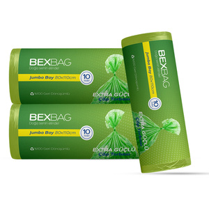 Sacs poubelle biodégradables durables BEXBAG | Sacs à ordures résistants à la déchirure | Sacs à déchets noirs 90LT pour usage domestique et commercial - Product Image 1