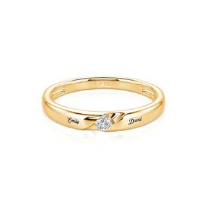 Bague de mariage Jeulia Parallel Meet pour homme, plaquée or rose, gravable, avec grappe de pierres - Product Image 1