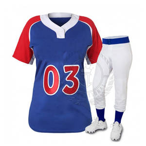 Nuevo Diseño de Uniforme de Softbol para Mujer Adulta, Fabricante de Fábrica, Ropa de Práctica, 100% Poliéster Transpirable, Cuello en V - Product Image 6