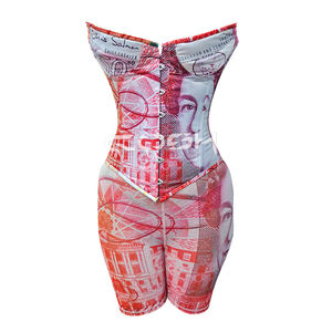 Shop High Quality Money Printed Underwire Cups Waist Slimming <b>Corsets</b> for Womens <b>Body</b> Shapewear - Product Image 5