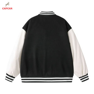 Chaqueta Letterman de Invierno para Hombre a Precio Económico, Cuello Alto, Logotipo Frontal, Alta Calidad, Ecológica, Personalizable, MOQ Bajo, Venta al Por Mayor - Product Image 2