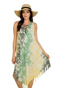 เดรสยาวมัดย้อมแขนกุดสำหรับผู้หญิงเดรสแม็กซี่พิมพ์ลายโบฮีเมียนโบฮีเมียนแขนกุดทรงหลวมไซส์ใหญ่พิเศษ - Product Image 2