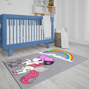 Alfombra de Unicornio Arcoíris: Decoración para Cuarto Infantil, Alfombra Suave con Pelo Largo - Product Image 2