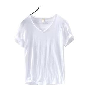 Nueva Camiseta para Hombre, Color Puro, Cuello en V, Manga Corta, Camisetas para Hombre, 10 Colores, Camisetas Ajustadas para Hombre, Ropa Deportiva para Hombre - Product Image 5