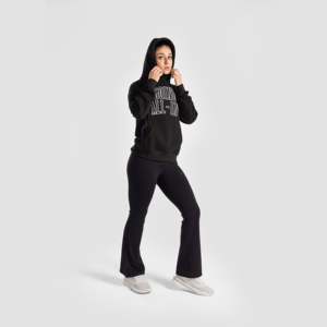Sudadera Informal Transpirable Negra con Capucha de Tejido de Punto Empower - Product Image 4