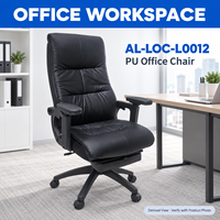 Chaise de bureau en cuir PU noir avec dossier haut, structure en PP et accoudoirs rembourrés pour bureaux informatiques, bureaux à domicile et salles de réunion