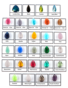 Pendientes de Aro Minimalistas de Piedras Preciosas para Mujer, Aros de Latón Chapado en Oro, Calcedonia Blanca, Corte Facetado, Medio Abierto - Product Image 6