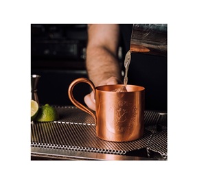 Tazas de mula de cobre puro estándar con mango de latón Tamaño de 16 oz Tazas martilladas antiguas - Product Image 3