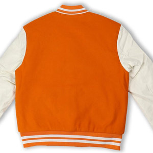 Chaqueta Varsity personalizada Cuerpo de lana Mangas de cuero blanco Parches bordados Parches de chenilla CHAQUETAS-HSE - Product Image 5